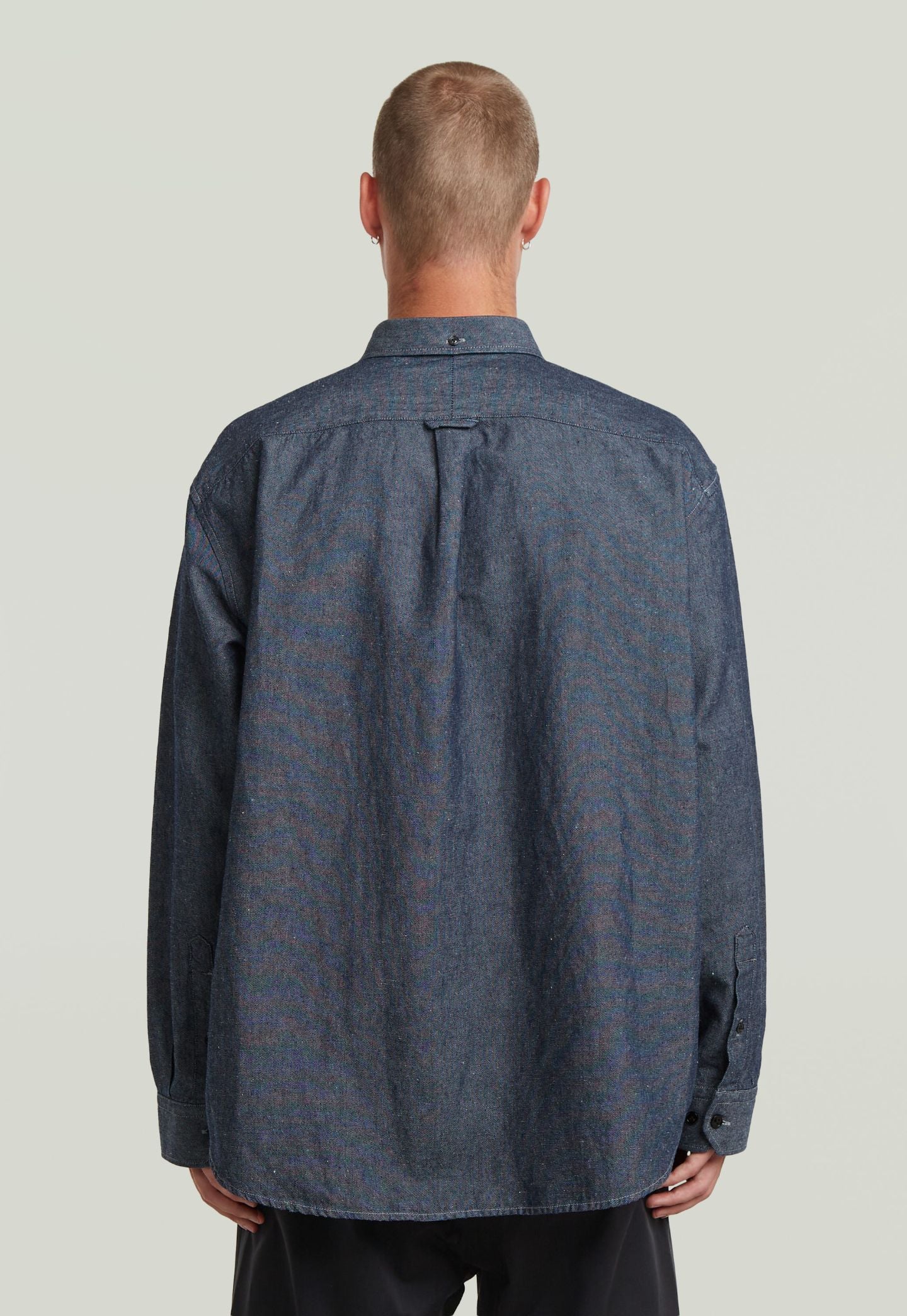 Dark Slate Gray חולצה מכופתרת ארוכה לגברים G-S011 Oxford G STAR