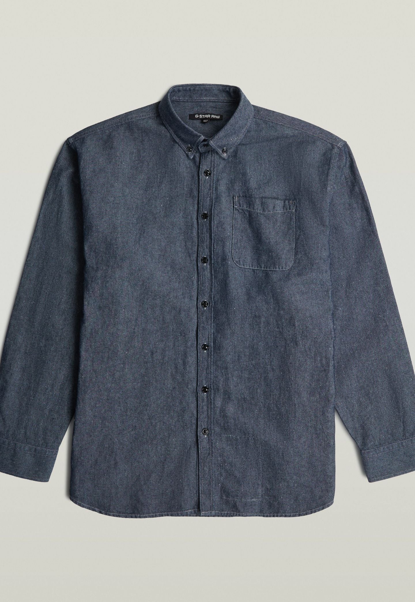 Dark Slate Gray חולצה מכופתרת ארוכה לגברים G-S011 Oxford G STAR