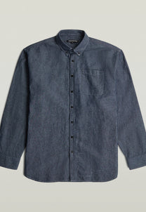 Dark Slate Gray חולצה מכופתרת ארוכה לגברים G-S011 Oxford G STAR