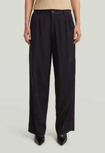 Black מכנסיים ארוכים לנשים Pleated Chino G STAR