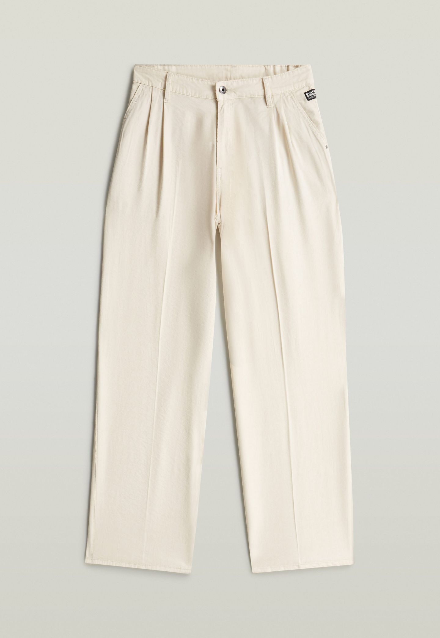 Antique White מכנסיים ארוכים לנשים Pleated Chino G STAR