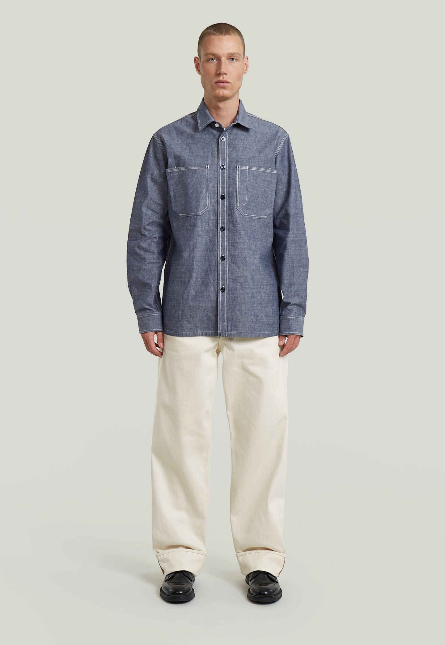 Light Gray ג'ינס ארוך לגברים Modson Chino - Straight Fit G STAR