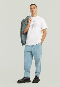 Light Gray ג'ינס ארוך לגברים Pleated Chino - Relaxed Fit G STAR