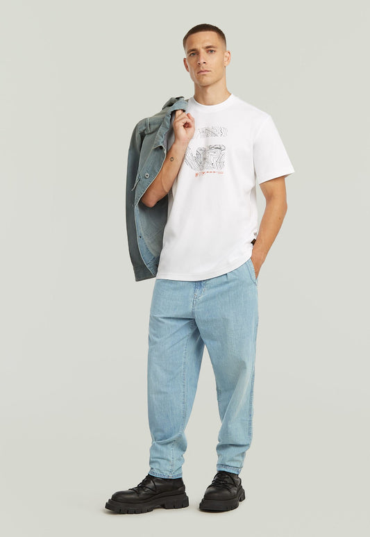 Light Gray ג'ינס ארוך לגברים Pleated Chino - Relaxed Fit G STAR
