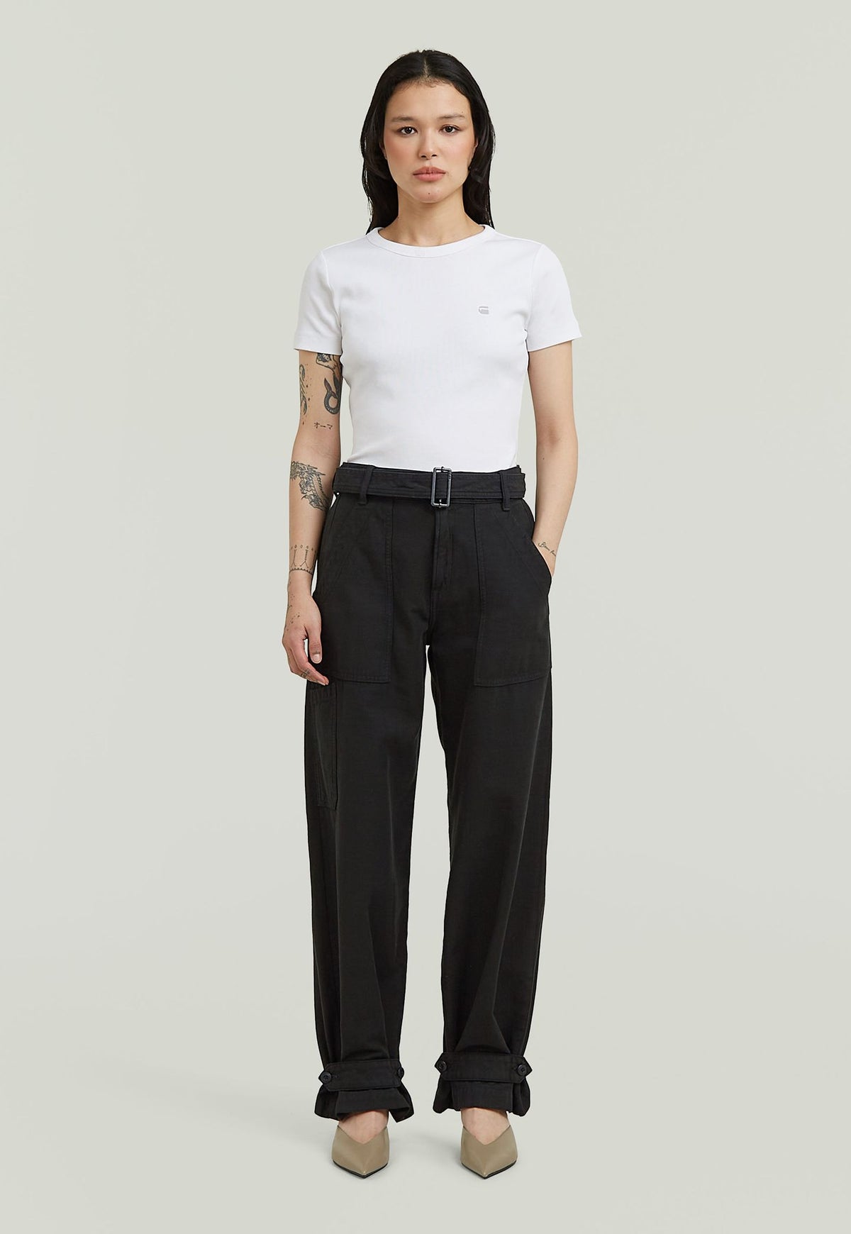 Black ג'ינס לנשים G-Star Belted Fatigue G STAR