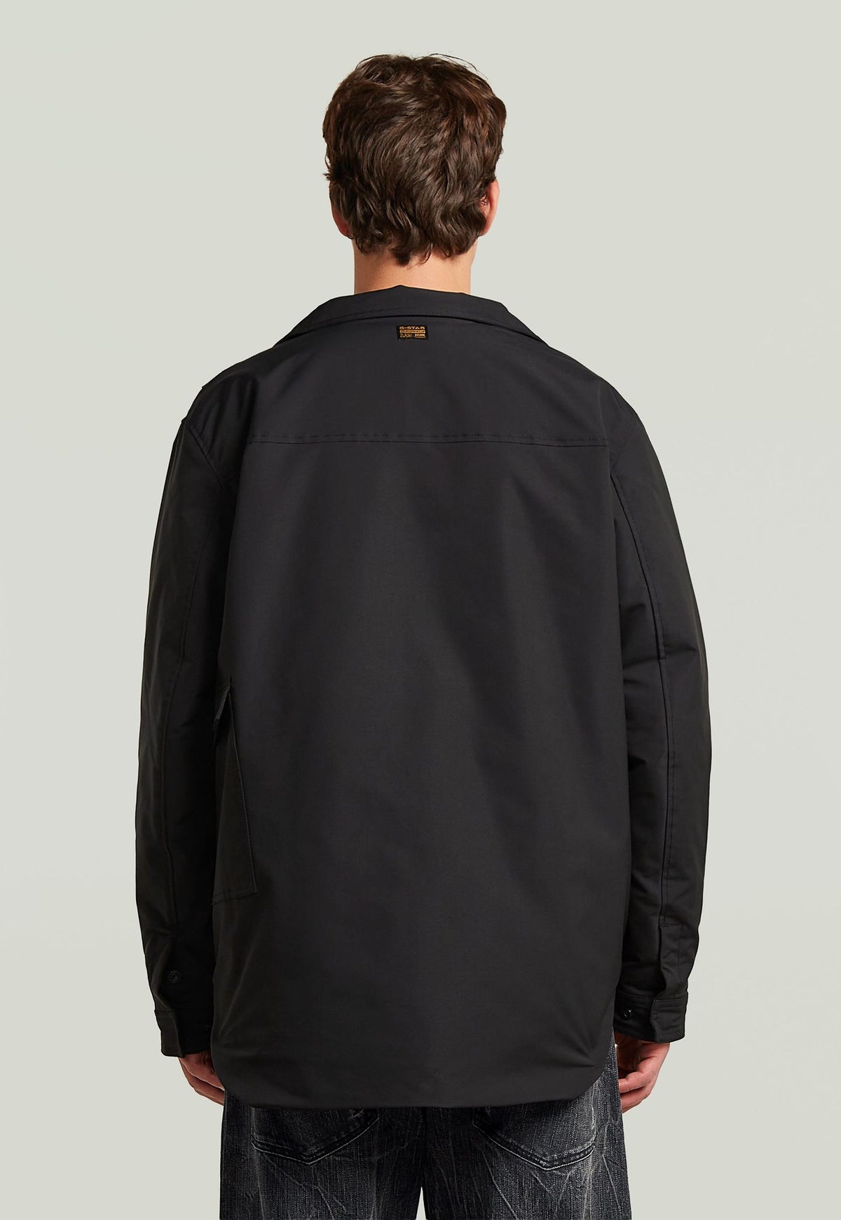 Dark Slate Gray חולצה מכופתרת ארוכה לגברים Utility Padded Relaxed Overshirt G STAR