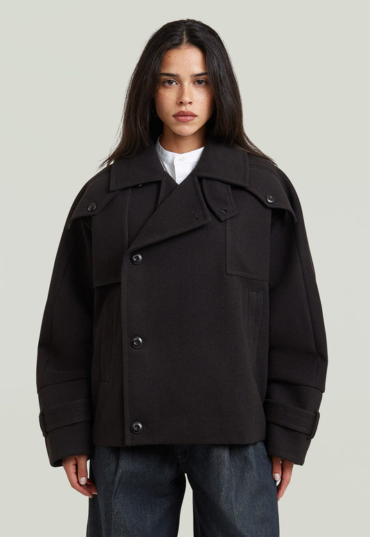 Black מעיל אופנה לנשים 4-Pocket Cape G STAR