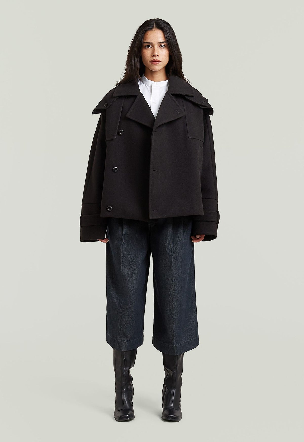 Light Gray מעיל אופנה לנשים 4-Pocket Cape G STAR