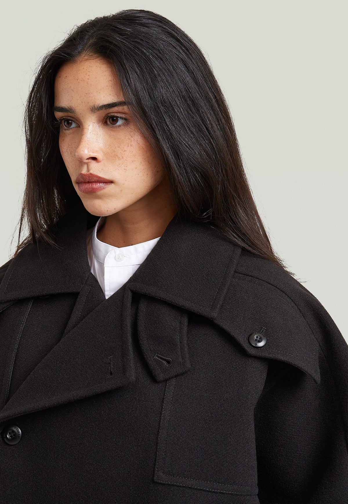 Black מעיל אופנה לנשים 4-Pocket Cape G STAR