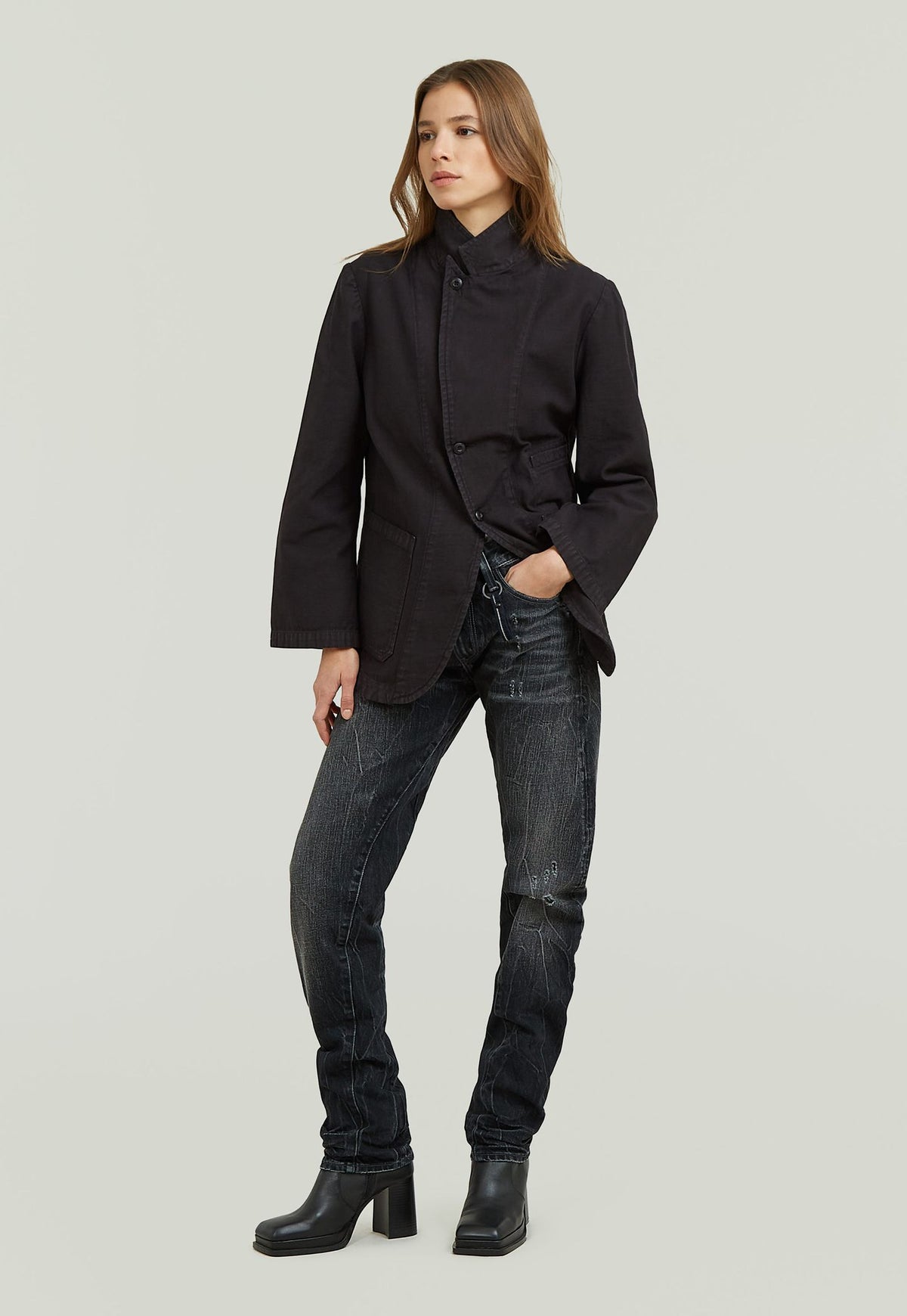 Light Gray בלייזר לנשים Relaxed Utility Blazer G STAR