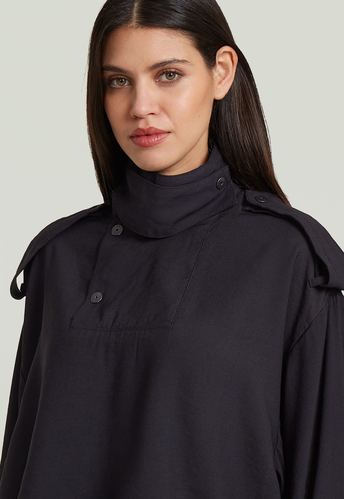 Dark Slate Gray חולצה מכופתרת ארוכה לנשים Anorak Shirt G STAR