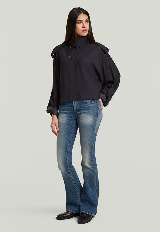 Light Gray חולצה מכופתרת ארוכה לנשים Anorak Shirt G STAR