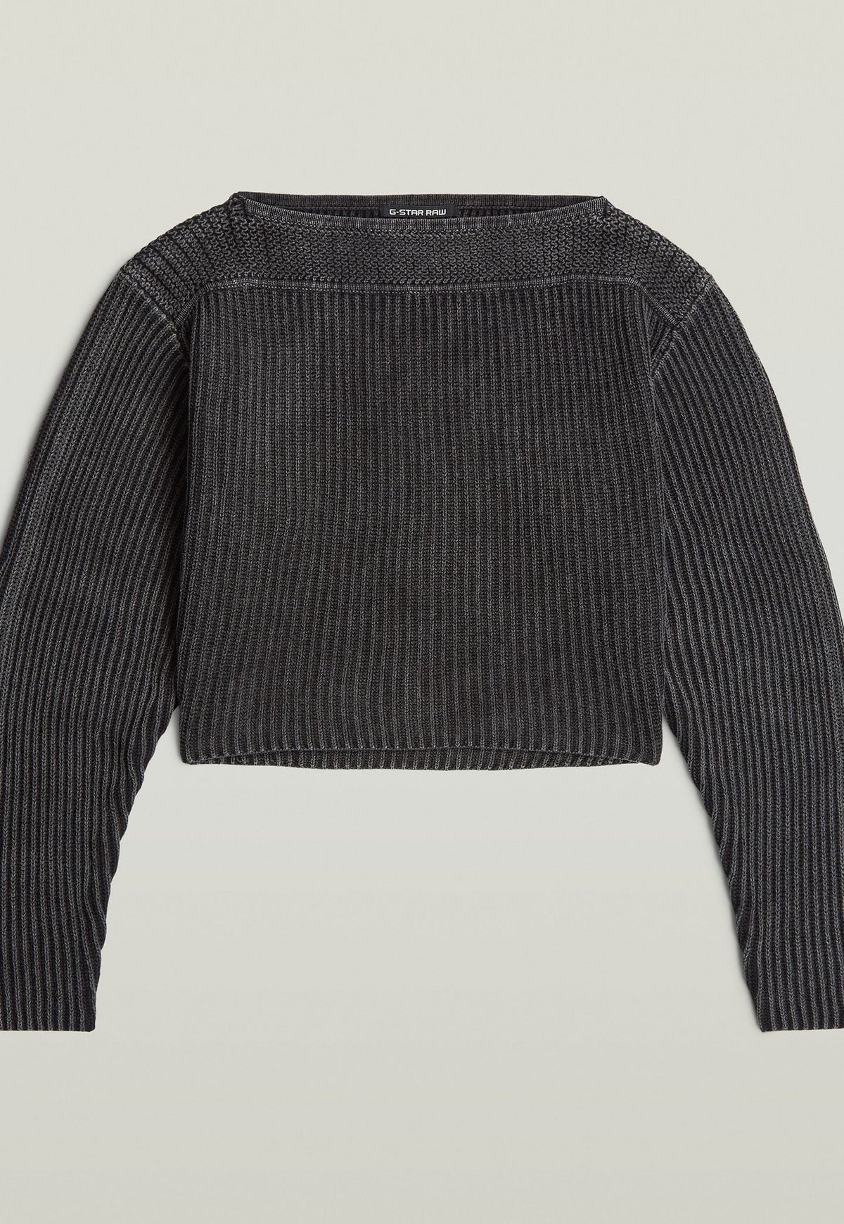 Dark Slate Gray סוודר לנשים Washed Open Neck Knit G STAR