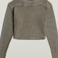 Dim Gray סוודר לנשים Washed Open Neck Knit G STAR