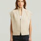Light Gray סוודר לנשים Heavy Moto Zip Vest Knit G STAR