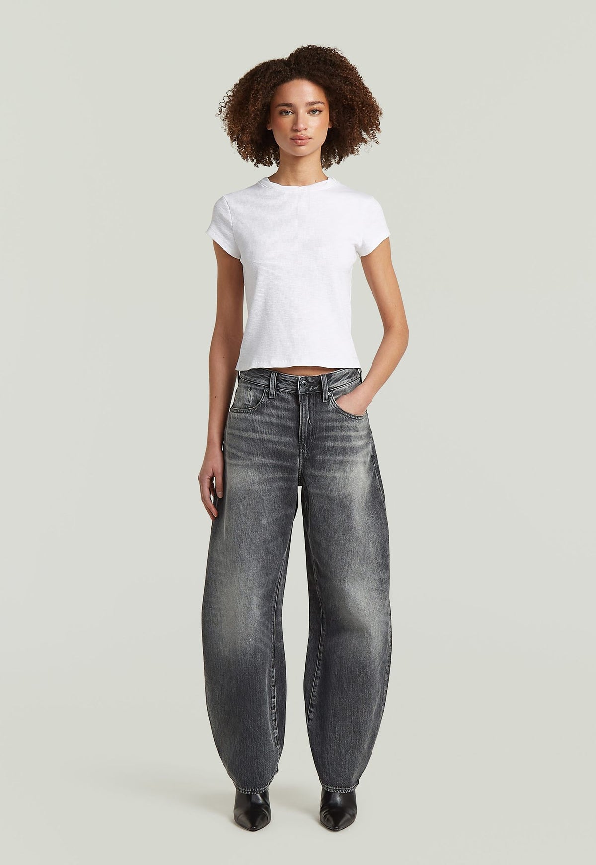Light Gray ג'ינס ארוך לנשים Barrel 3D Loose – Barrel Fit G STAR