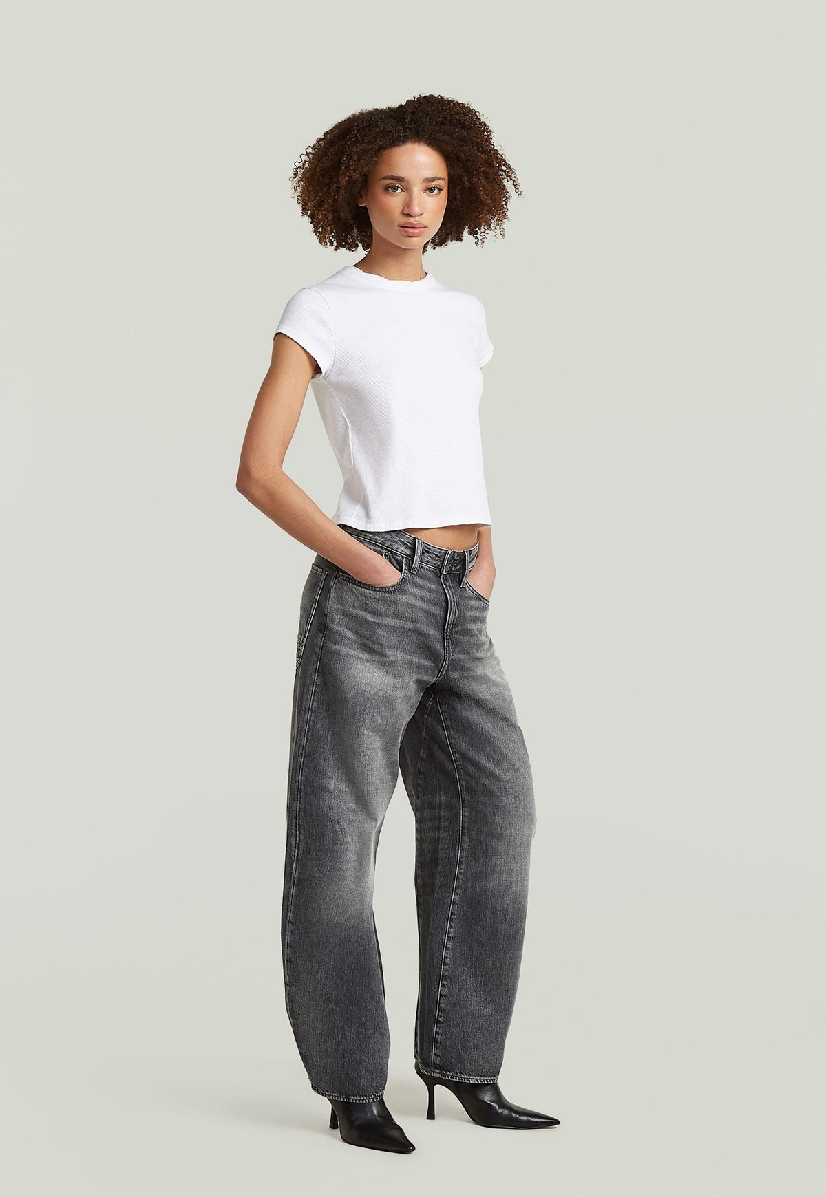 Light Gray ג'ינס ארוך לנשים Barrel 3D Loose – Barrel Fit G STAR