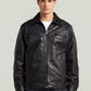 Dark Slate Gray ג'קט עור לגברים G-Star D30640 G STAR