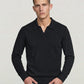Light Gray סוודר לגברים Wool Refined Polo Collar Knit G STAR