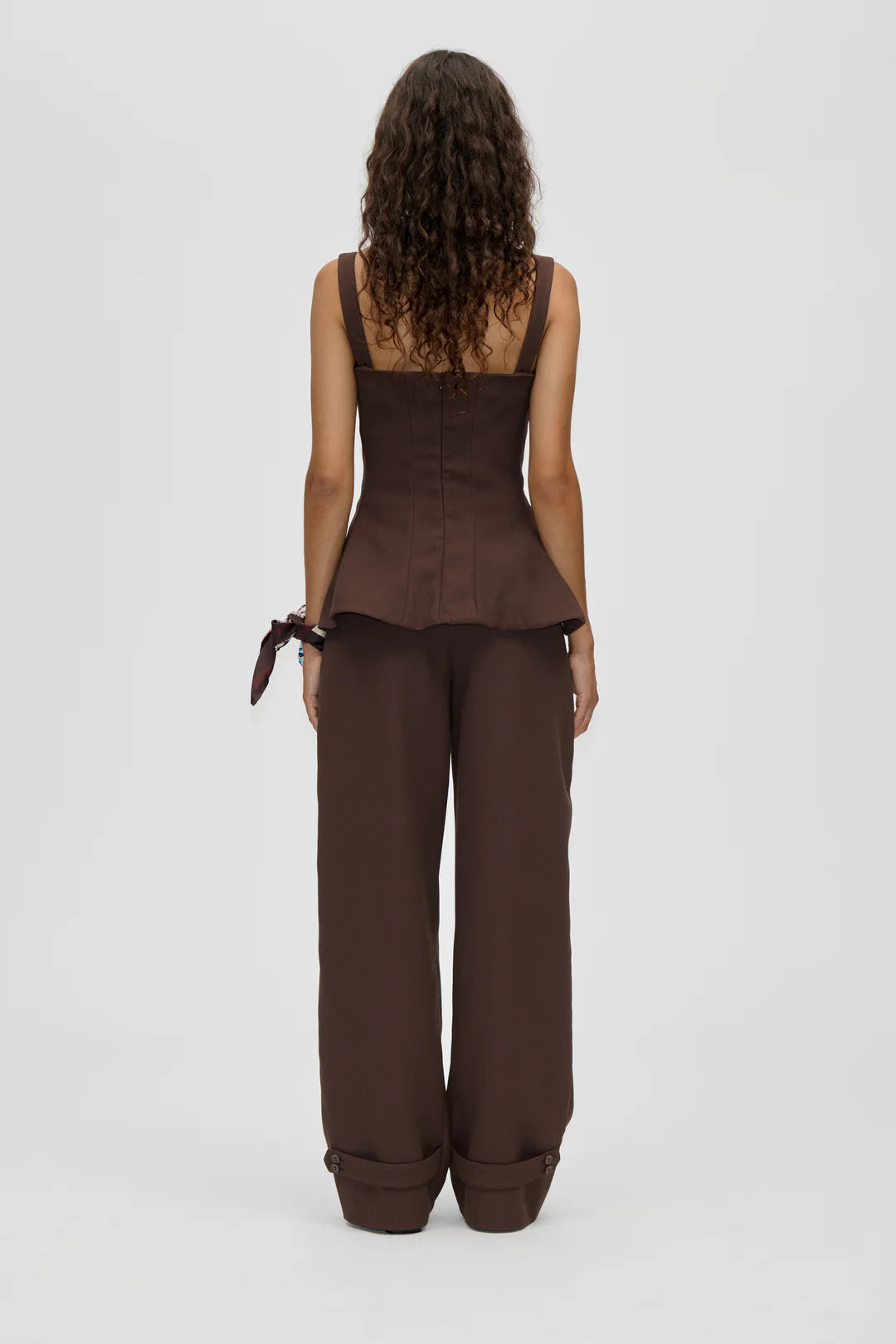 Dark Slate Gray מכנסיים מחויטים רחבים לנשים Elevated Pleat Pants STINE GOYA