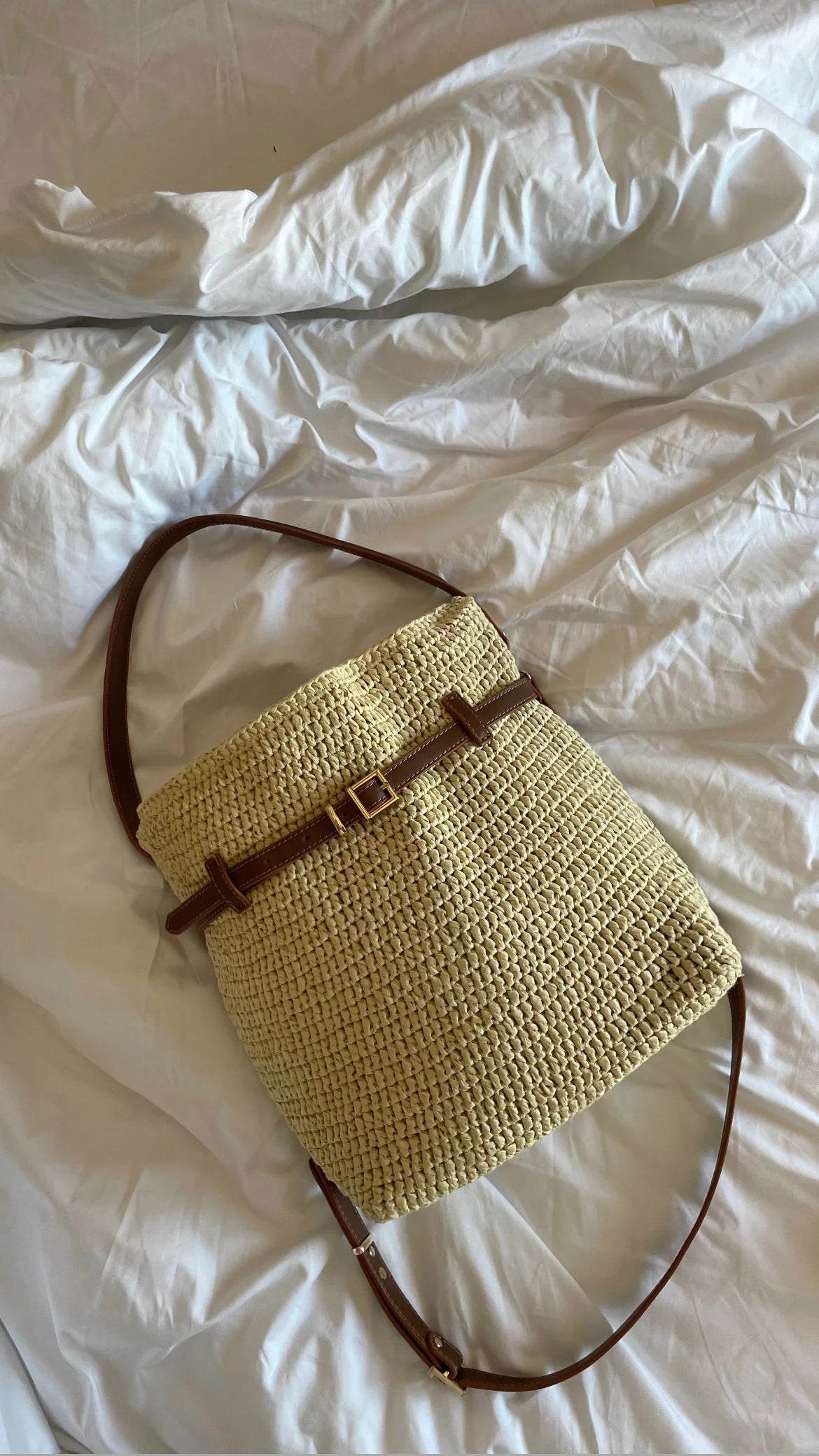 Light Slate Gray תיק צד סרוג Elle NOAM HAZAN