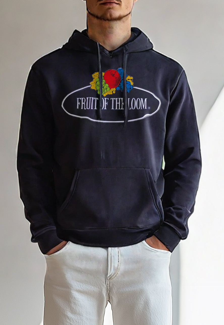 Black קפוצ'ון לגברים Vintage FRUIT OF THE LOOM