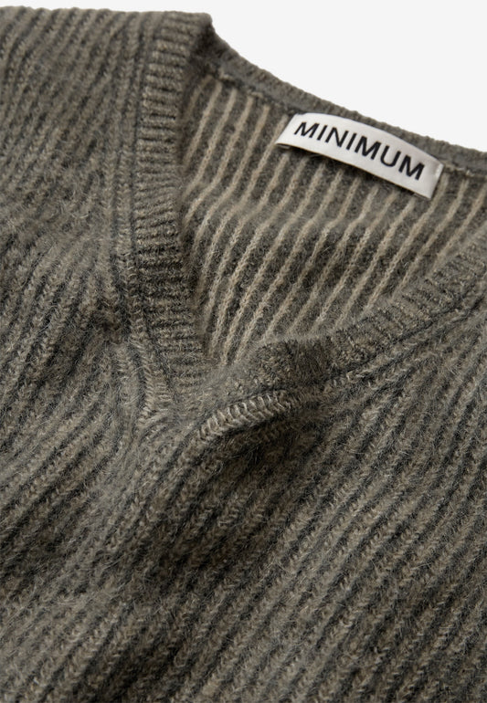 Dark Olive Green GINA V-N JUMPER 4465 סוודר MINIMUM