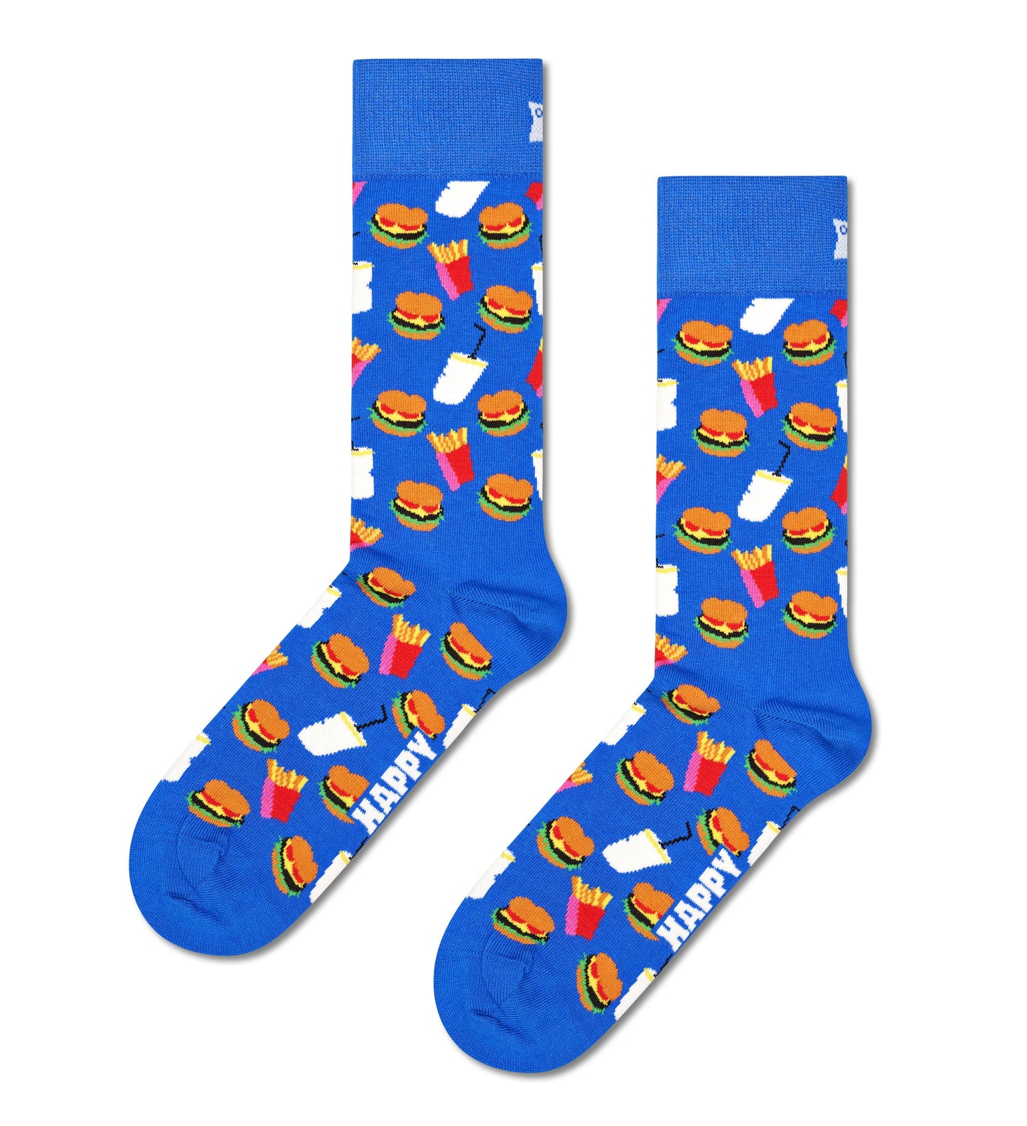 Royal Blue זוג גרביים בהדפס המבורגרים HAPPY SOCKS