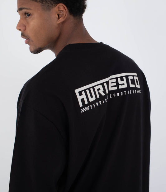 Black טי שירט ארוכה לגברים Hurley HURLEY