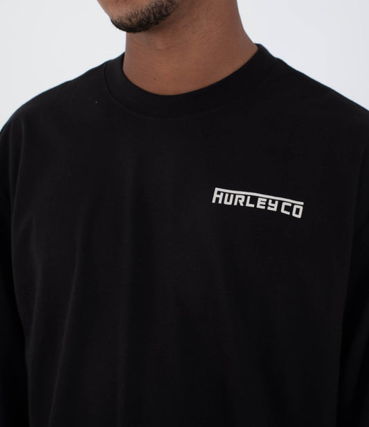 Black טי שירט ארוכה לגברים Hurley HURLEY