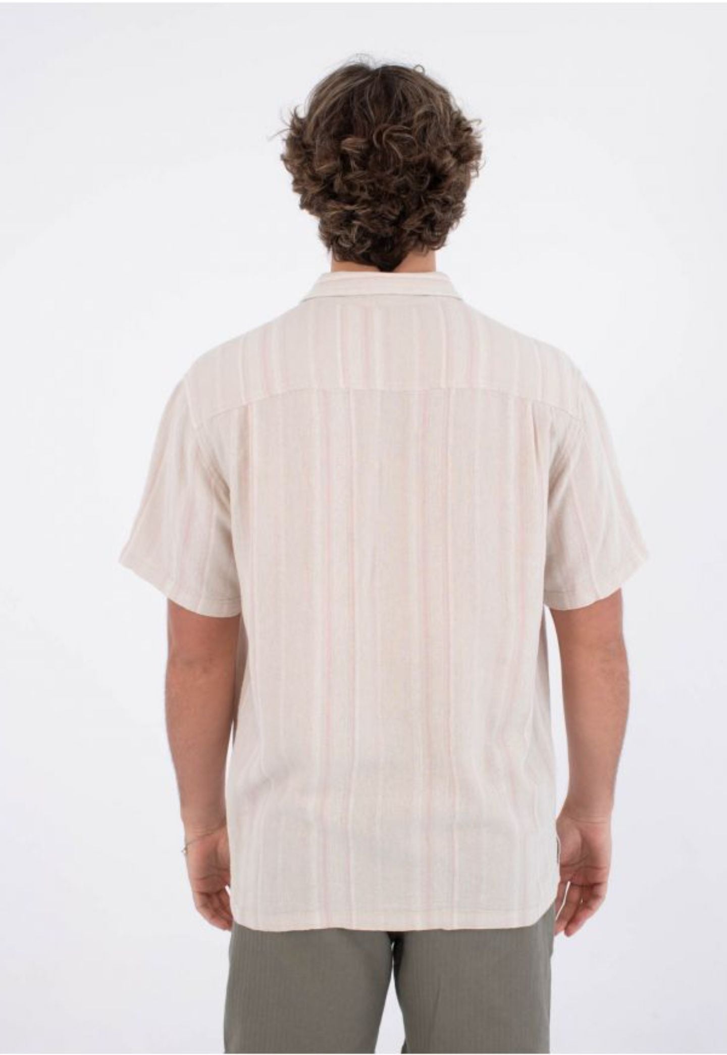 Lavender חולצה מכופתרת קצרה לגברים Oceanside HURLEY