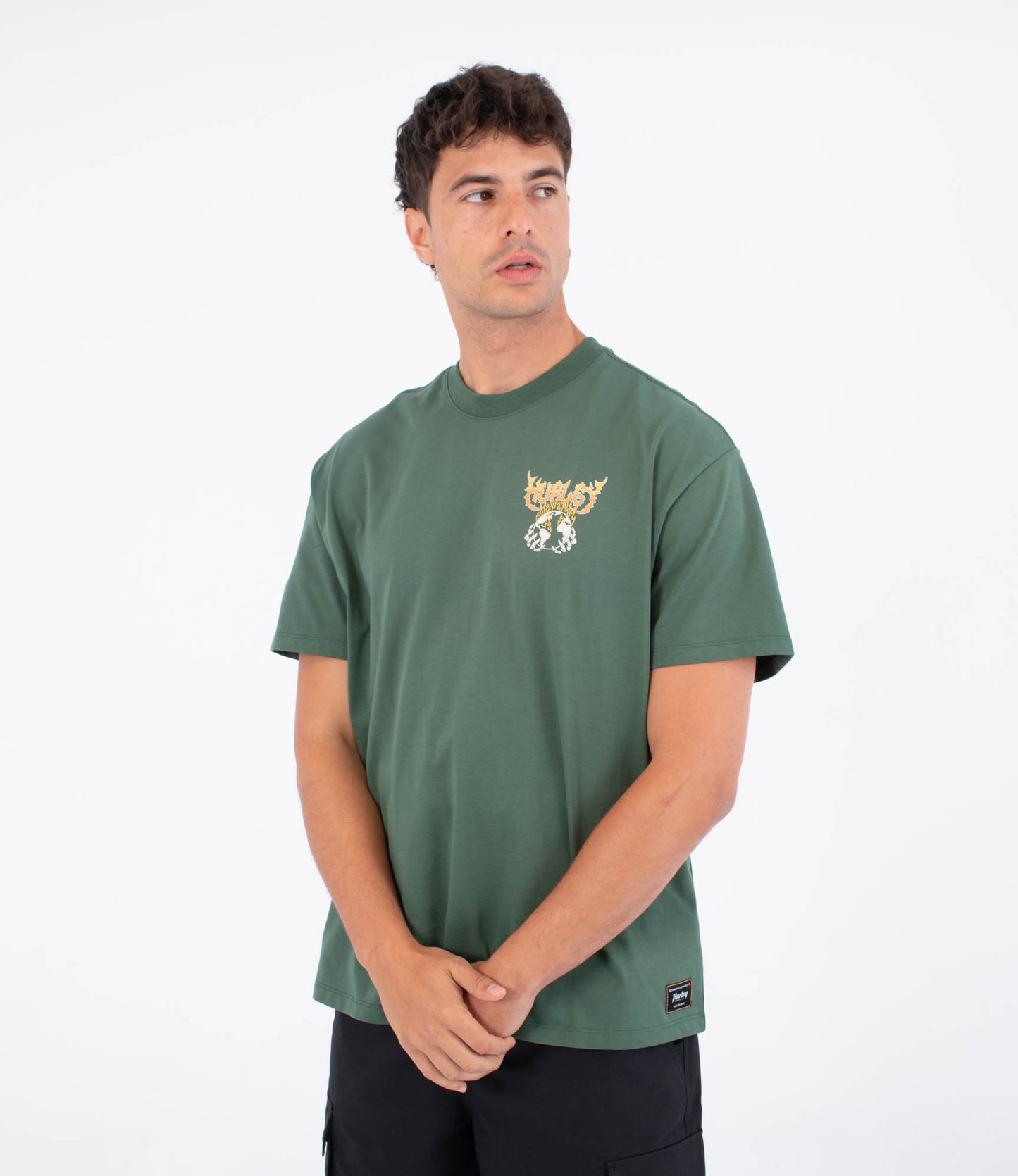 White Smoke טי שירט לגברים Fire Crewneck HURLEY