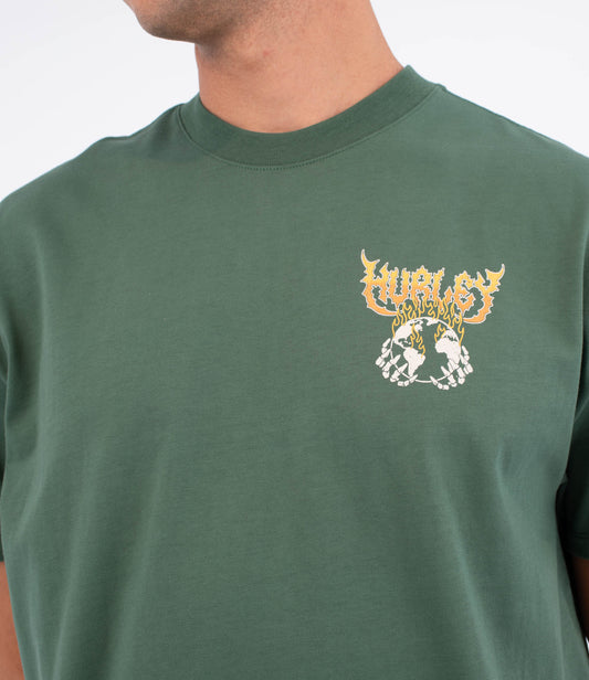 Dim Gray טי שירט לגברים Fire Crewneck HURLEY