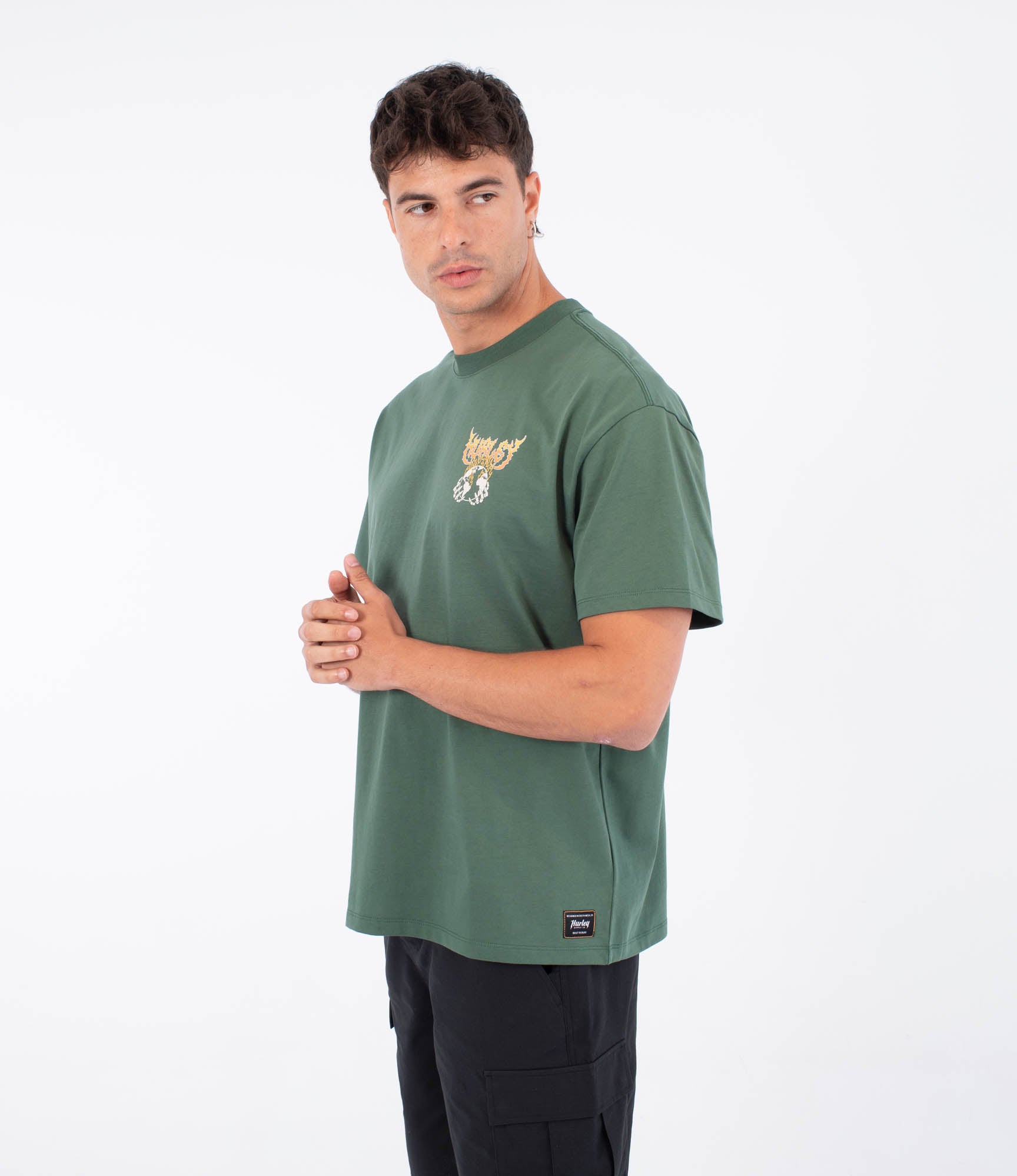 White Smoke טי שירט לגברים Fire Crewneck HURLEY