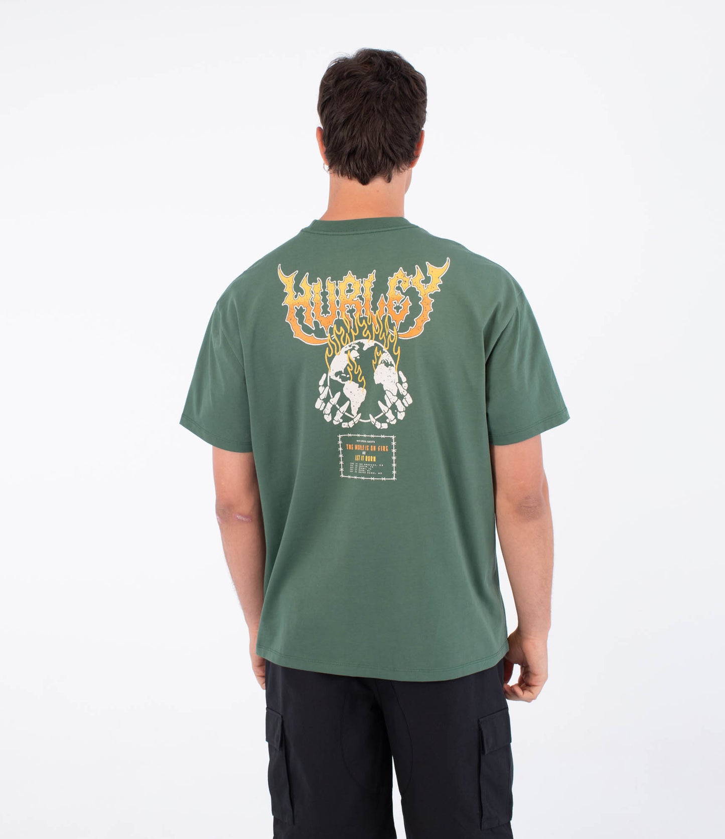 White Smoke טי שירט לגברים Fire Crewneck HURLEY