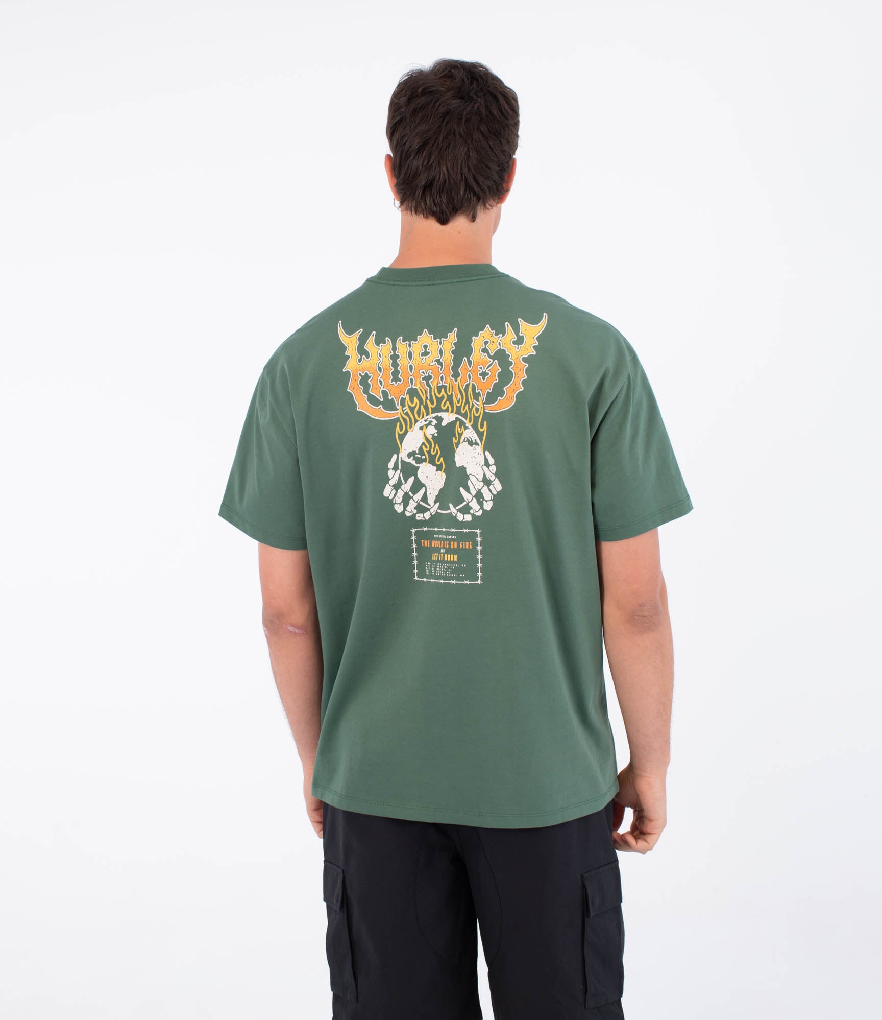 White Smoke טי שירט לגברים Fire Crewneck HURLEY