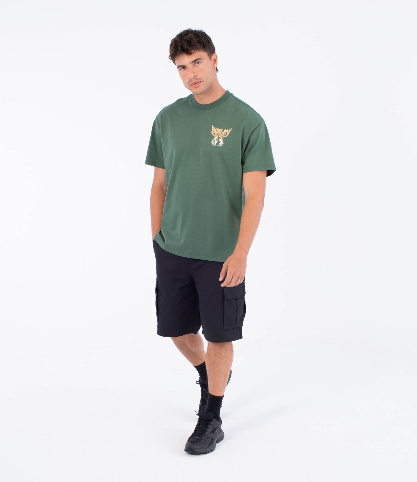 White Smoke טי שירט לגברים Fire Crewneck HURLEY