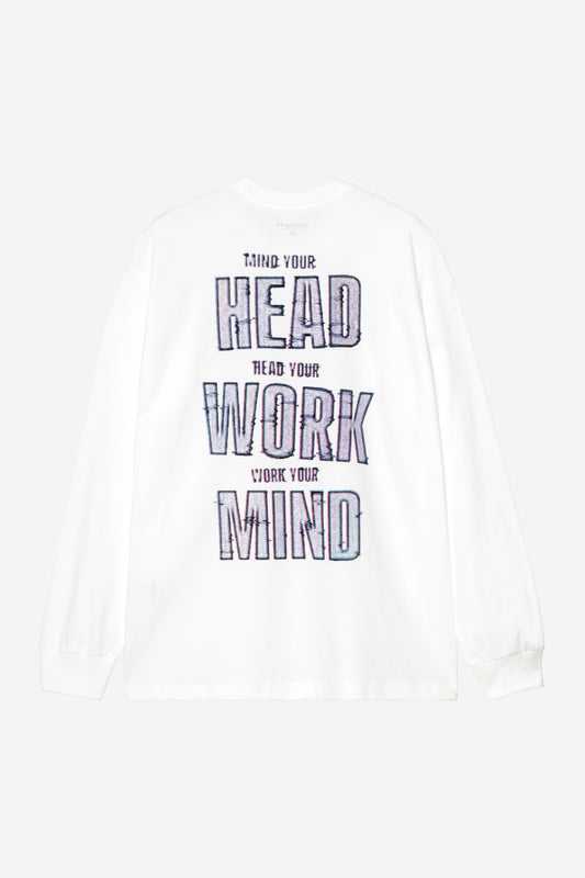 White Smoke טי שירט ארוכה לגברים L/S Mind Your Head CARHARTT WIP