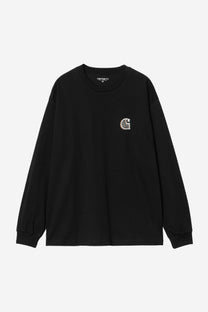 Black טי שירט ארוכה לגברים L/S Mind Your Head CARHARTT WIP