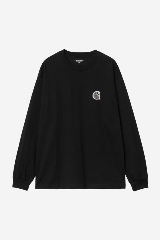 Black טי שירט ארוכה לגברים L/S Mind Your Head CARHARTT WIP