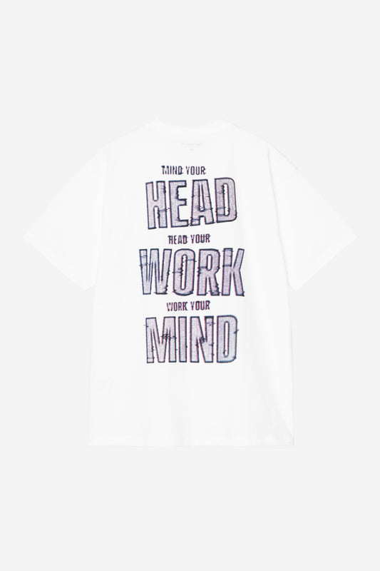 White Smoke טי שירט קצרה לגברים S/S Mind Your Head CARHARTT WIP