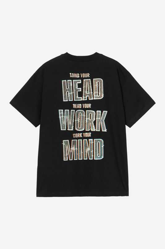Black טי שירט קצרה לגברים S/S Mind Your Head CARHARTT WIP