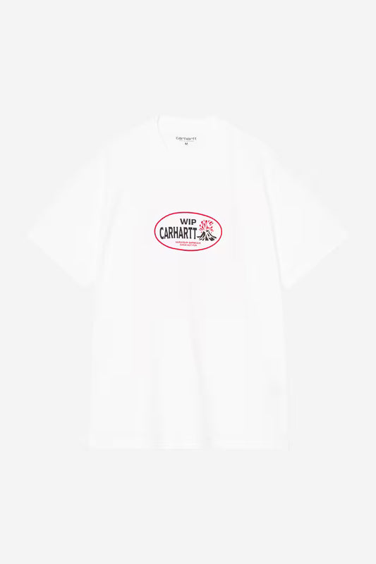 White Smoke טי שירט קצרה לגברים S/S Harlekin BBQ CARHARTT WIP