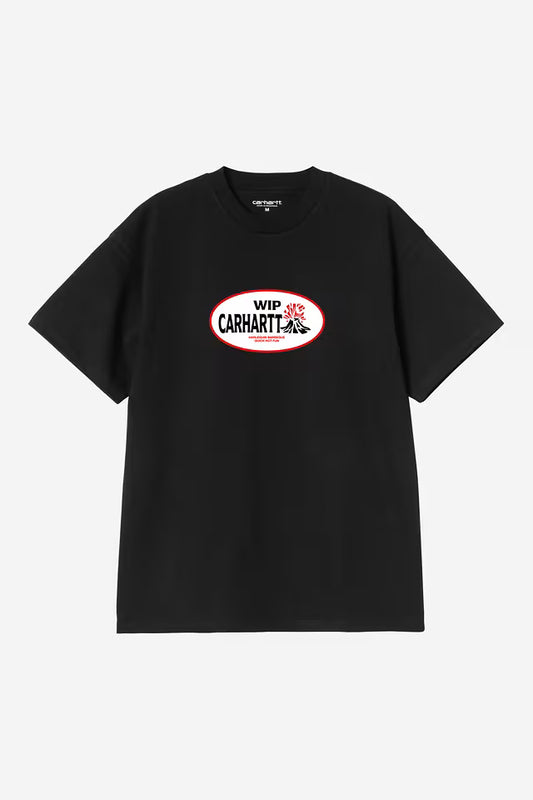 Black טי שירט קצרה לגברים S/S Harlekin BBQ CARHARTT WIP