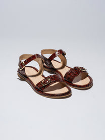 Light Gray סנדלי עור לנשים Pardes Slides LAX