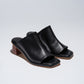 Black נעלי עקב עור לנשים Terra Mules LAX