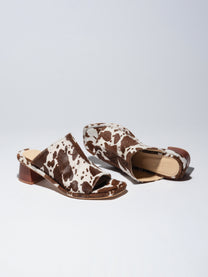 Light Gray נעלי עקב עור לנשים Terra Mules LAX