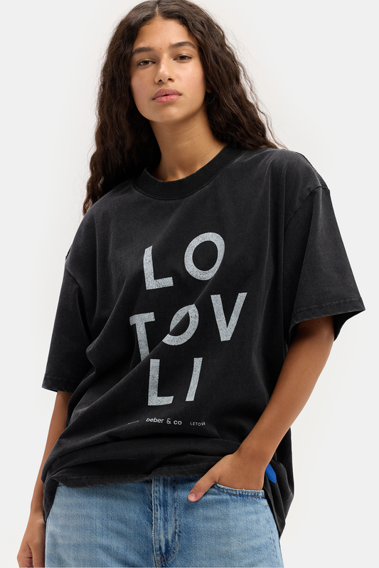 Lavender טי שירט קצרה לגברים / נשים LO TOV LI BEBER & CO