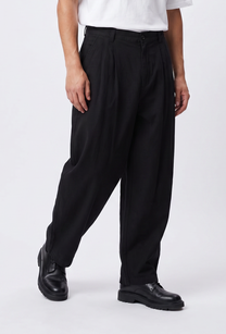 Black מכנסי פשתן לגברים Obey Foster Pleated Linen OBEY