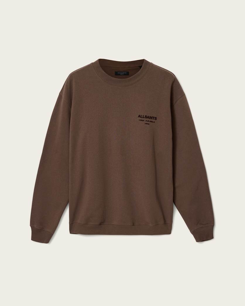 Dark Olive Green סווטשירט צווארון עגול לגברים Xander ALLSAINTS